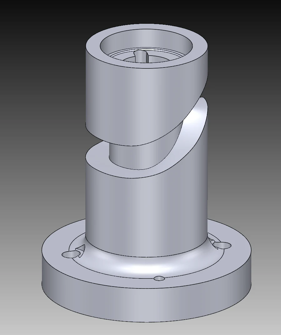 Angled fixture mount CAD view