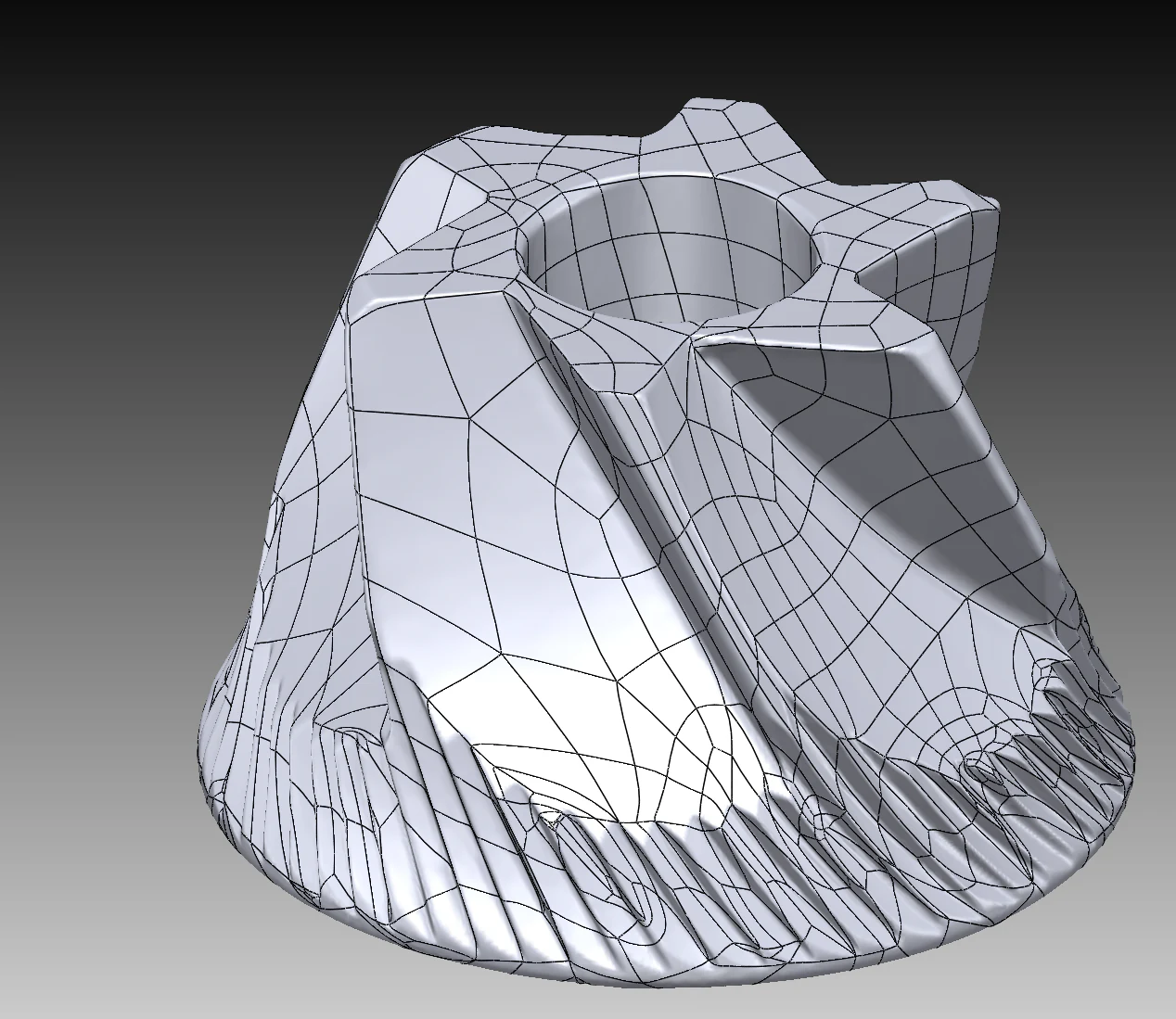 Freeform ribbed component CAD view