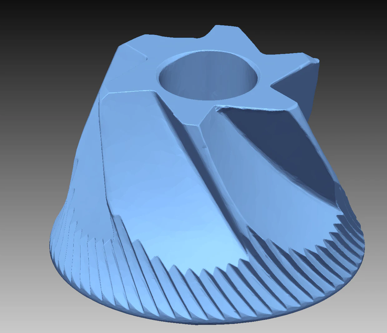 Freeform ribbed component scan view