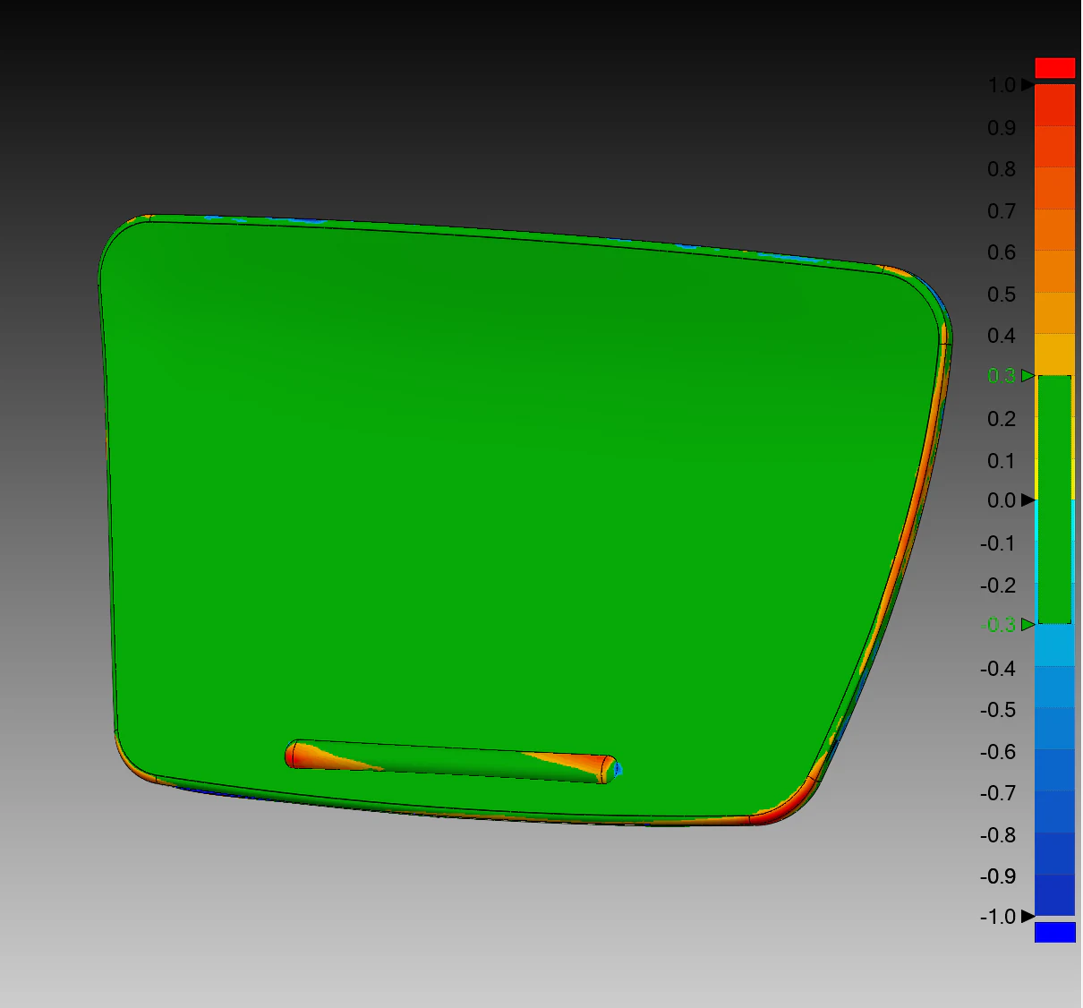 Molded access panel deviation view